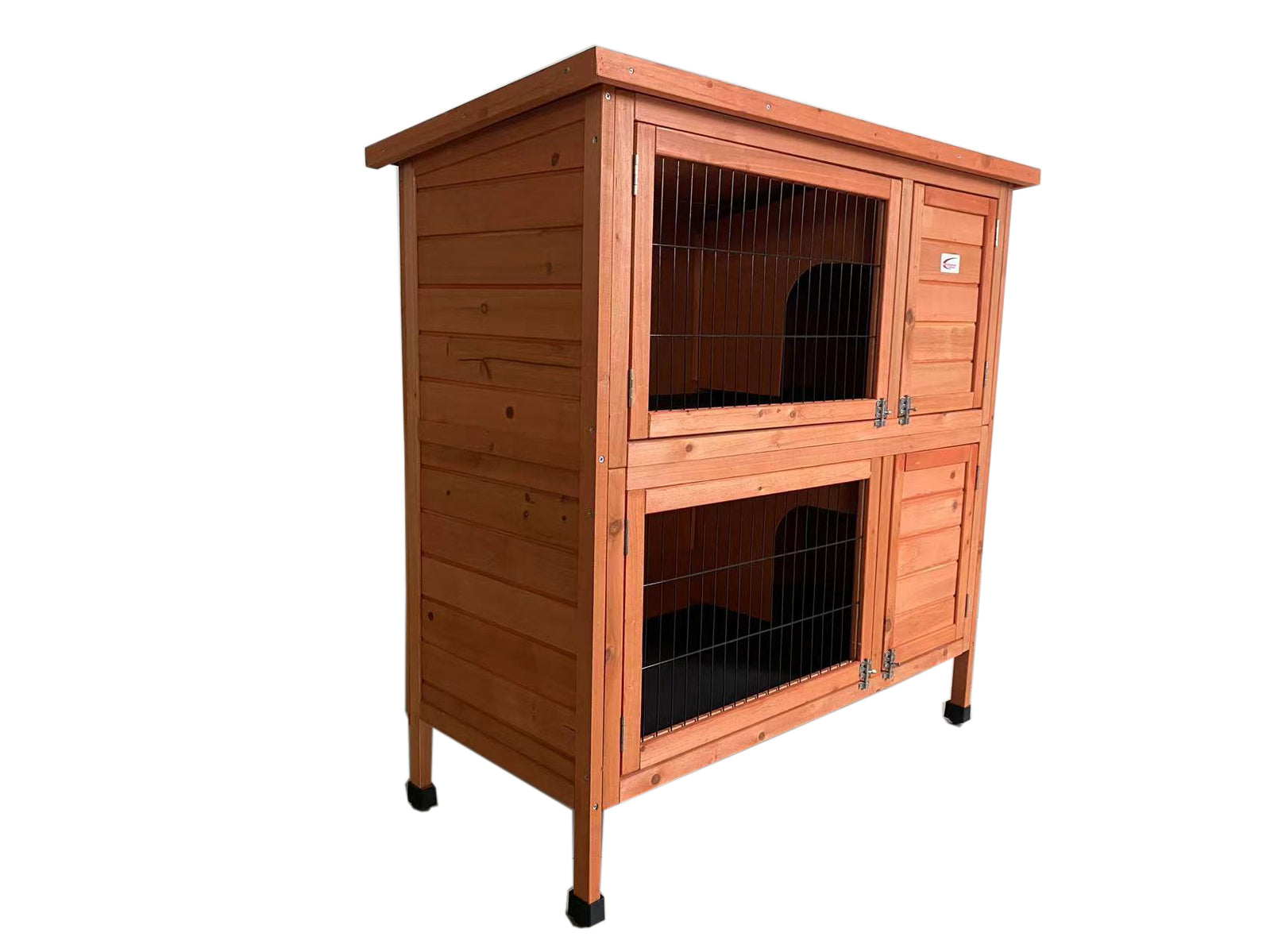 YES4PETS - Large Double Wooden Pet Hutch for Rabbits & Pigs - Pet Servo