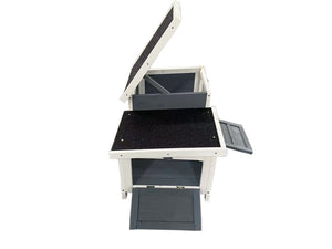 Black and white electronic device with open lid on a white background at Pet Servo