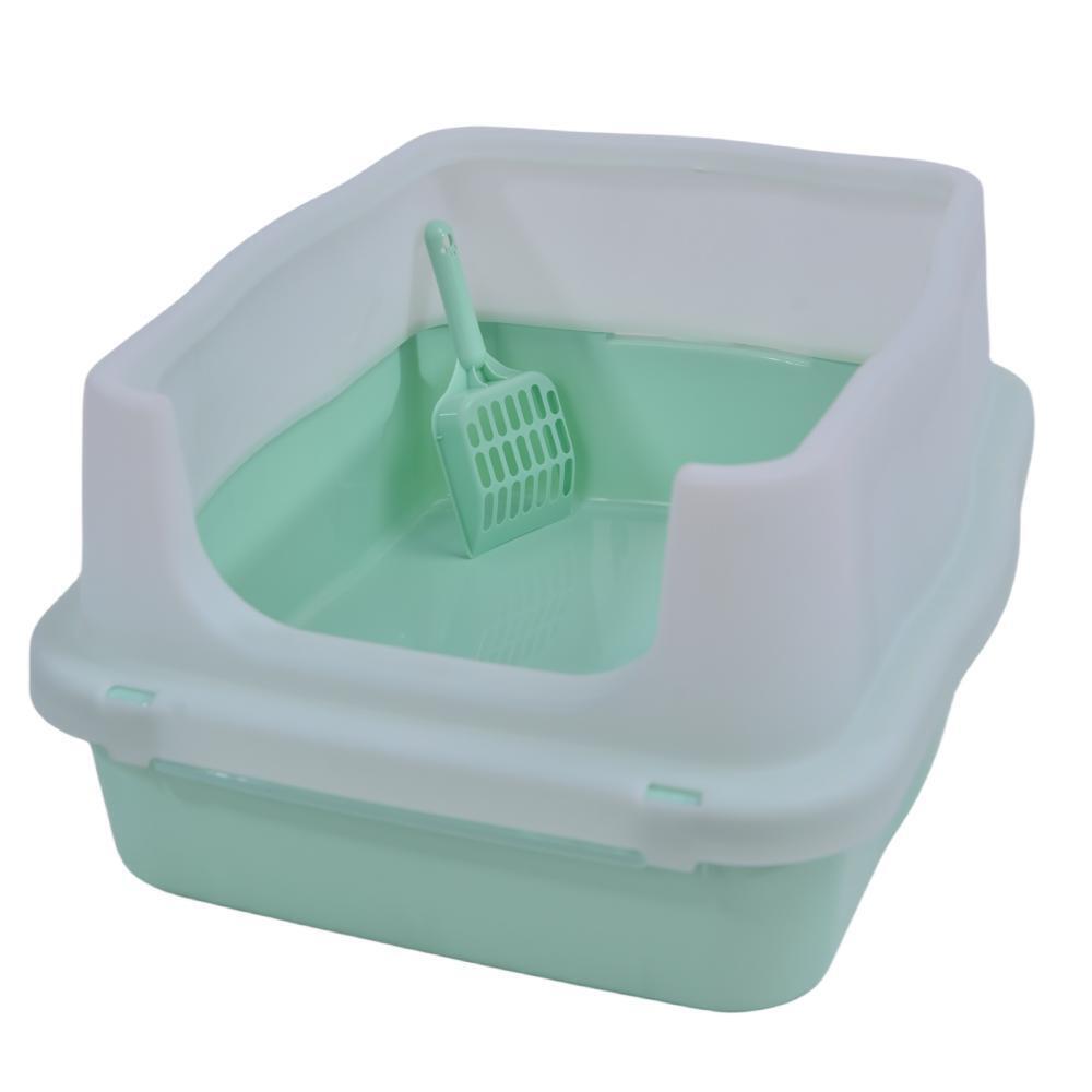 Pet litter box with a scoop on a white background at Pet Servo