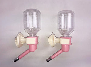 yestobuy - 2 x Pet Hanging Water Bottle No Drip Water Dispenser Rabbit Dog Cat Drinking Bottle-Pink - Pet Servo