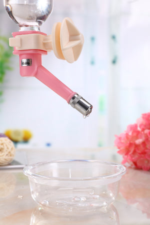 yestobuy - 2 x Pet Hanging Water Bottle No Drip Water Dispenser Rabbit Dog Cat Drinking Bottle-Pink - Pet Servo