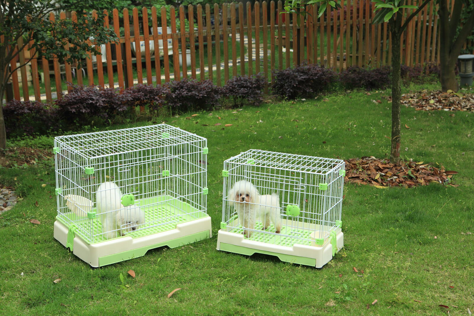 YES4PETS - Medium Green Pet Cage with Potty Tray & Wheel - Pet Servo