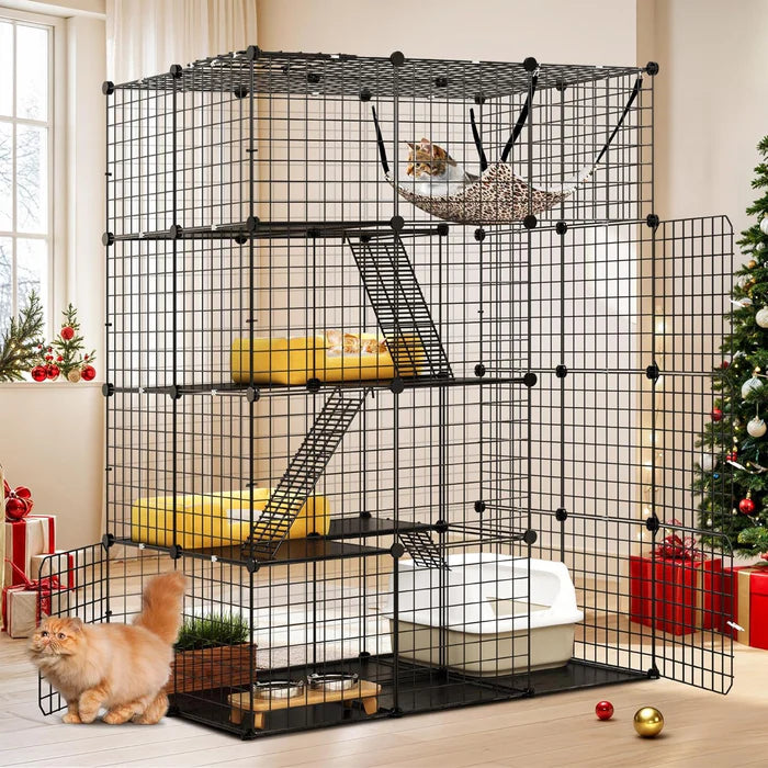 Buy Advwin Large 4 Tier Cat Cage Pet Playpen Cat Kennel at PetServo