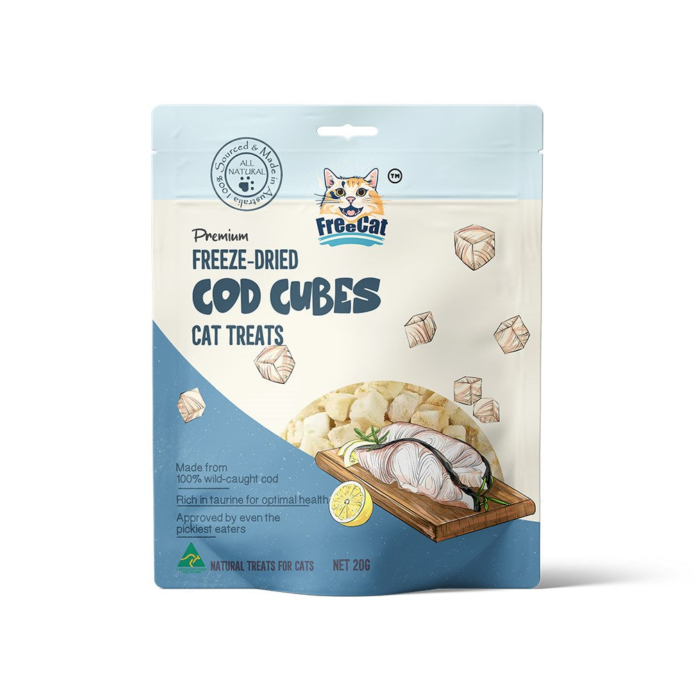 Buy Freecat Freeze Dried Cod Cubes Cat Treats 20g at Pet Servo