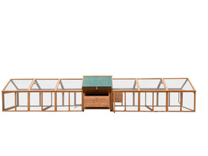 Wooden pet enclosure with glass sides on a white background at Pet Servo