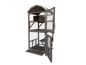 YES4PETS - Wooden Pet Shelter Condo with Escape Door - Pet Servo