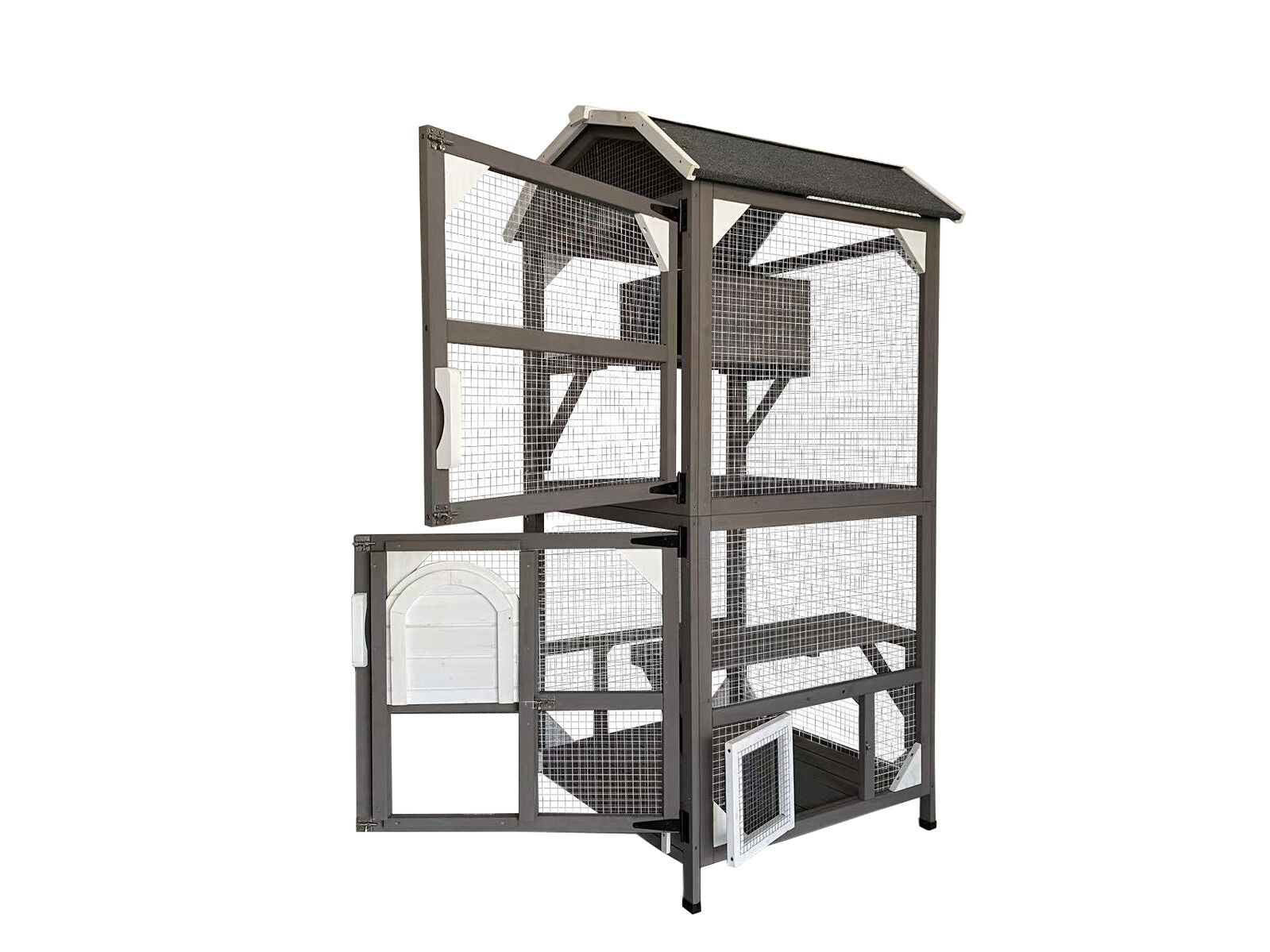 YES4PETS - Wooden Pet Shelter Condo with Escape Door - Pet Servo