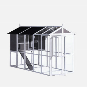YES4PETS - Grey XXL Chicken Coop & Hutch -Petservo