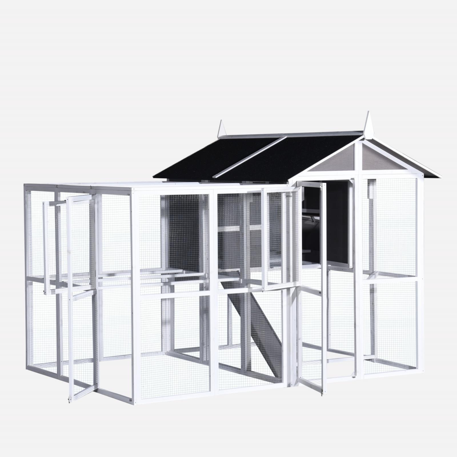 YES4PETS - Grey Chicken Coop & Hutch – Petservo