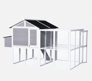 YES4PETS - Grey Chicken Coop & Hutch – Petservo