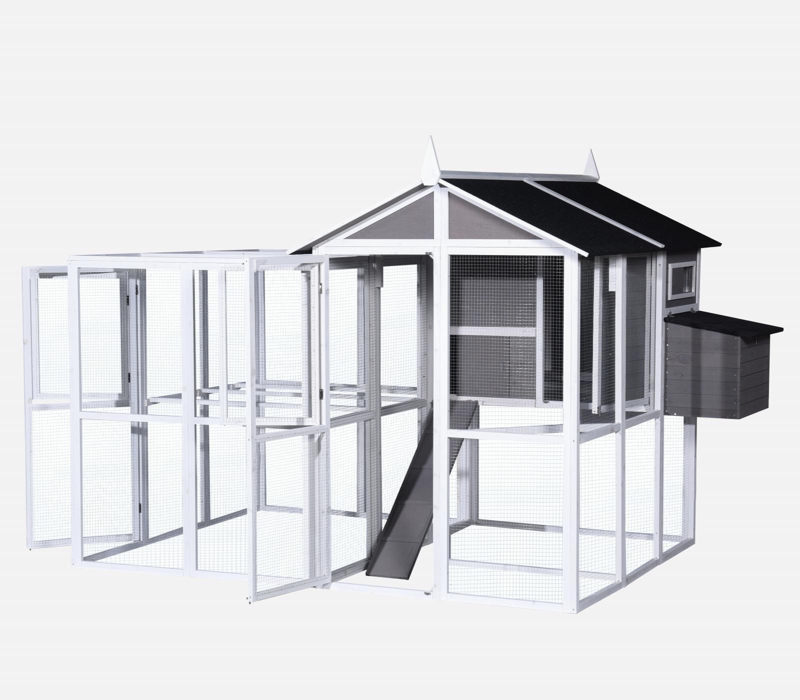 YES4PETS - Grey Chicken Coop & Hutch – Petservo