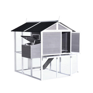 YES4PETS - Grey XL Chicken Coop & Hutch – Petservo