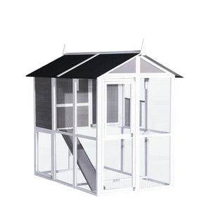 YES4PETS - Grey XL Chicken Coop & Hutch – Petservo