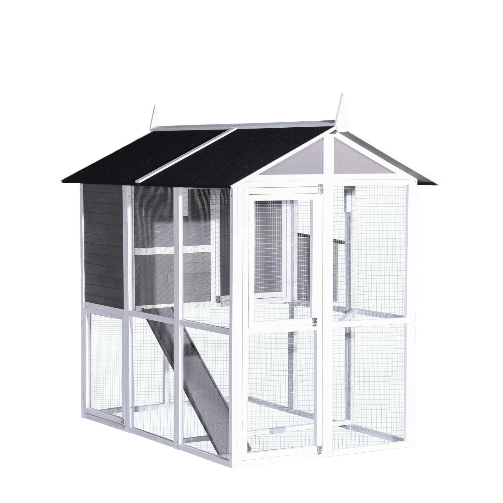 YES4PETS - Grey XL Chicken Coop & Hutch – Petservo