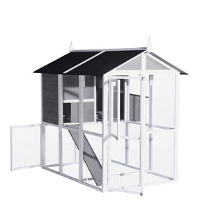 YES4PETS - Grey XL Chicken Coop & Hutch – Petservo