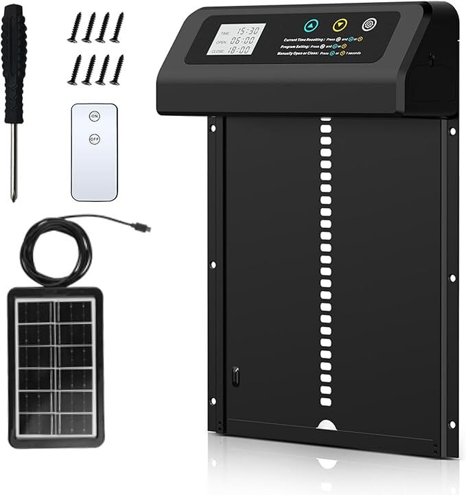 YES4PETS - Auto Chicken Coop Door,Solar & Remote Control - Petservo