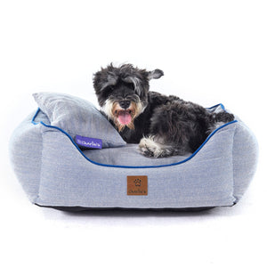 Charlie's - Hampton Herringbone Bed, Pillow & Blanket Blue Small - petservo