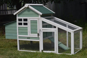 YES4PETS - Green Chicken Coop & Rabbit Hutch - Petservo