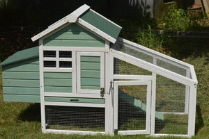 YES4PETS - Green Chicken Coop & Rabbit Hutch - Petservo