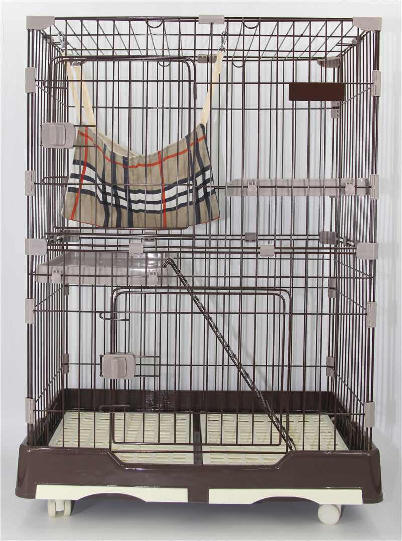 Pet cage with a hammock inside on a white background at Pet Servo