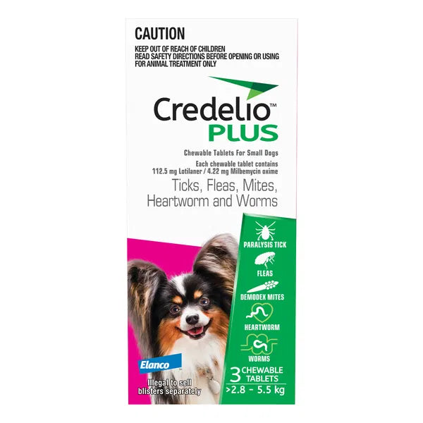 Credelio Plus - For Small Dogs 2.8 - 5.5 Kg Pink
