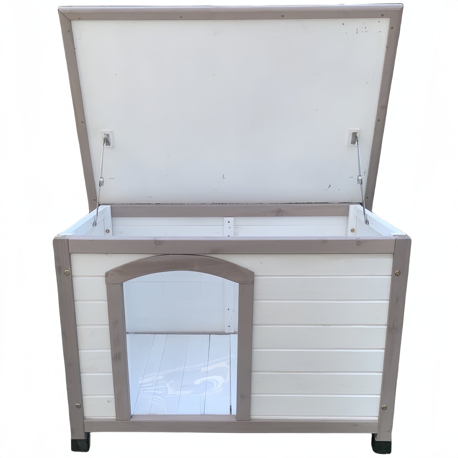 YES4PETS - Timber Dog Kennel House Puppy Wooden Timber Cabin With Stripe