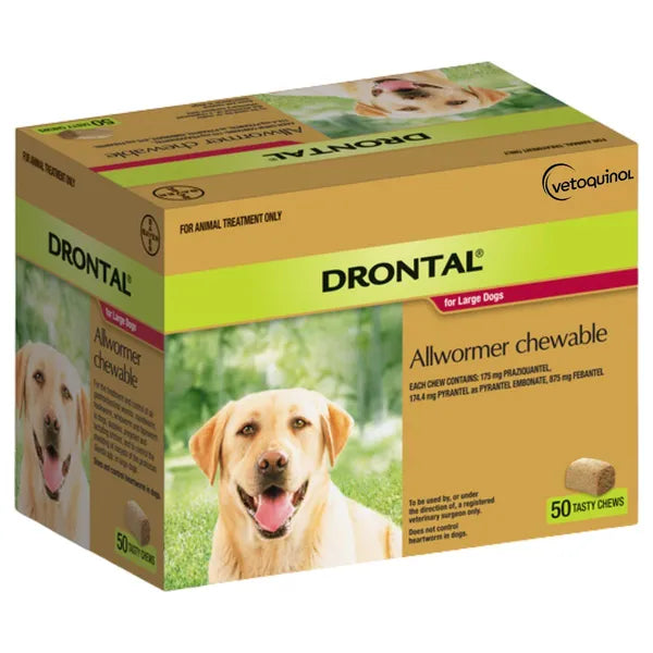 Drontal - Wormers Chewables For Dogs Up To 35Kg (Red)