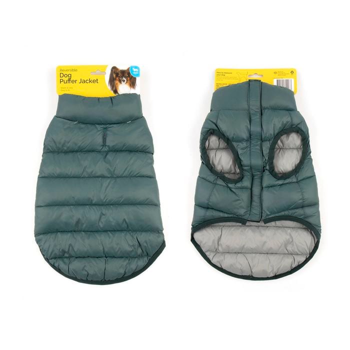 Dats - Reversible Puffer Dog Jacket 30cm Medium Blue - Pet Servo