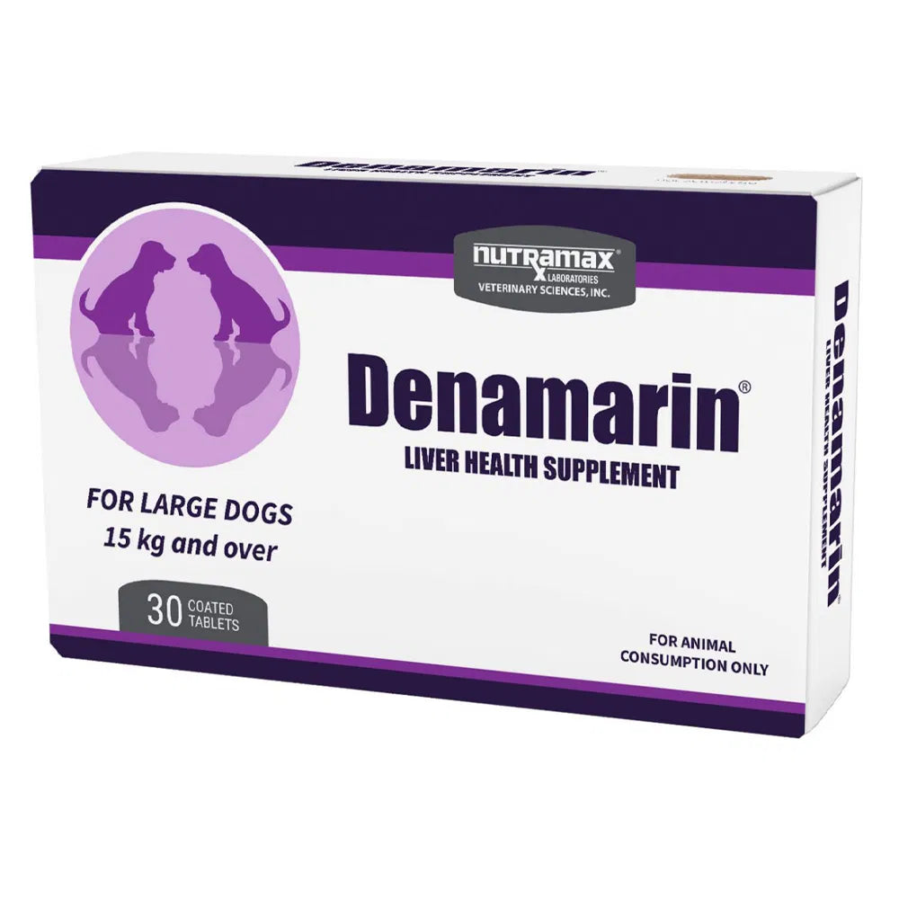 Denamarin liver health supplement box for large dogs on a white background at Pet Servo