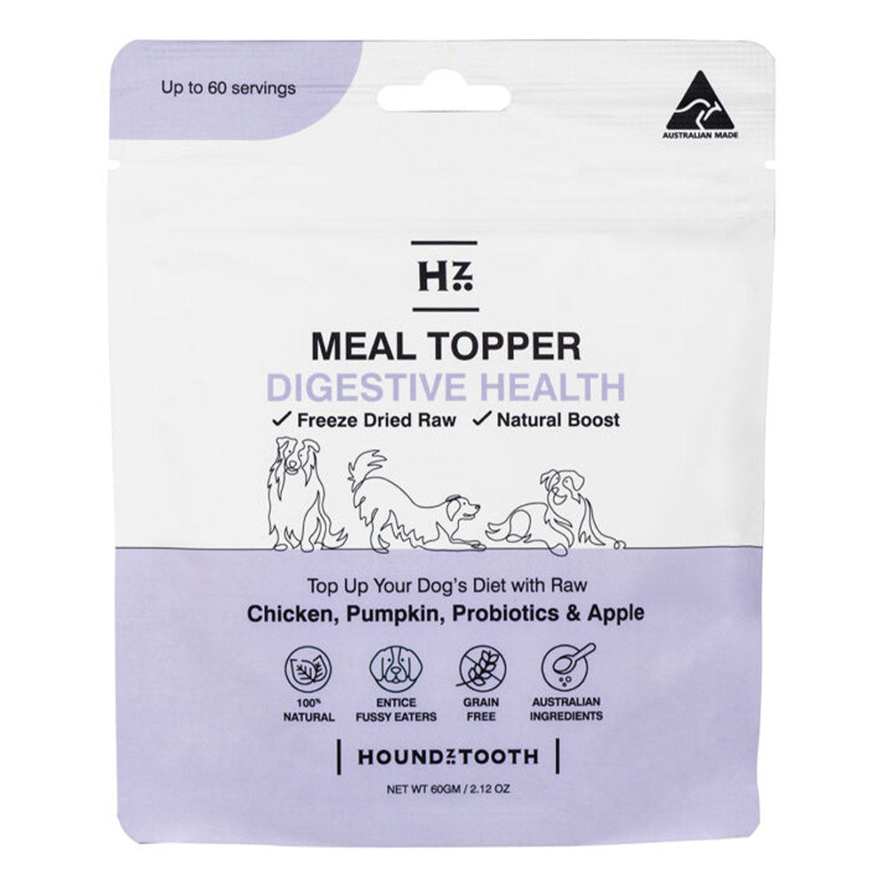 Houndztooth Meal Topper package for digestive health on a white background at Pet Servo