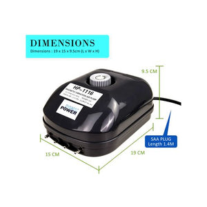 Dynamic Power Aquarium Air Pump Oxygen 4 Outlet 360L/H 13W - petservo-1