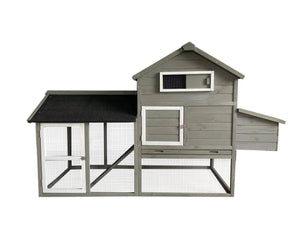 YES4PETS - Grey Large Coop & Hutch Cage - Petservo