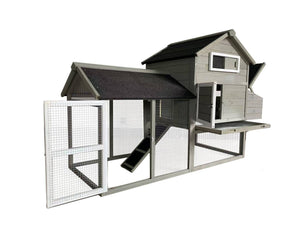 YES4PETS - Grey Large Coop & Hutch Cage - Petservo