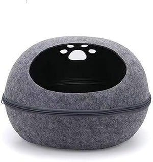 YES4PETS - Large Cave Cat & Dog Soft Cushion Igloo Bed Dark - Pet Servo