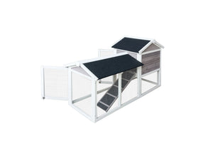 Pet cage with black top and white base on a white background at Pet Servo