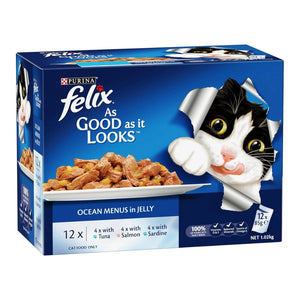 FELIX - Adult Wet Cat Food Ocean Menus in Jelly 60x85g - PetServo