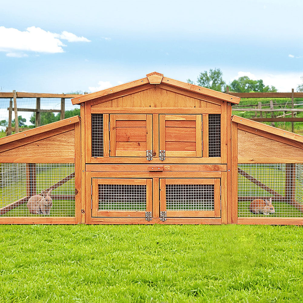 YES4PETS - Large 169cm Wooden Chicken Coop & Rabbit Hutch - Pet Servo