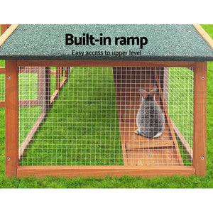 YES4PETS - Large 169cm Wooden Chicken Coop & Rabbit Hutch - Pet Servo
