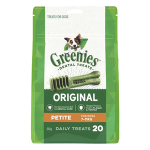 Greenies dental treats 340gm packaging for dogs on a white background at Pet Servo