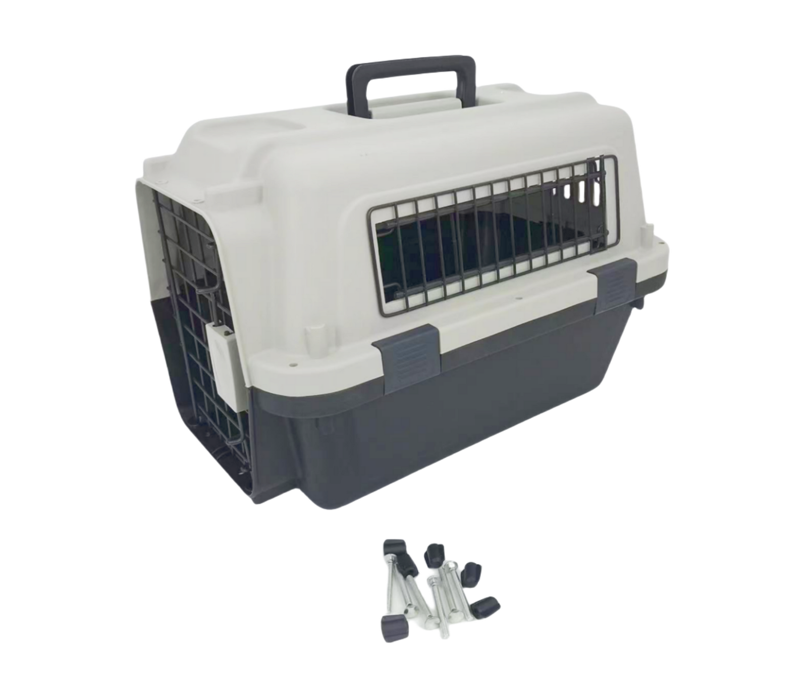 Pet carrier with screws on a white background at Pet Servo