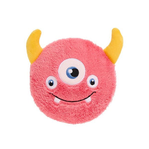 Pink plush toy with yellow horns on a white background at Pet Servo