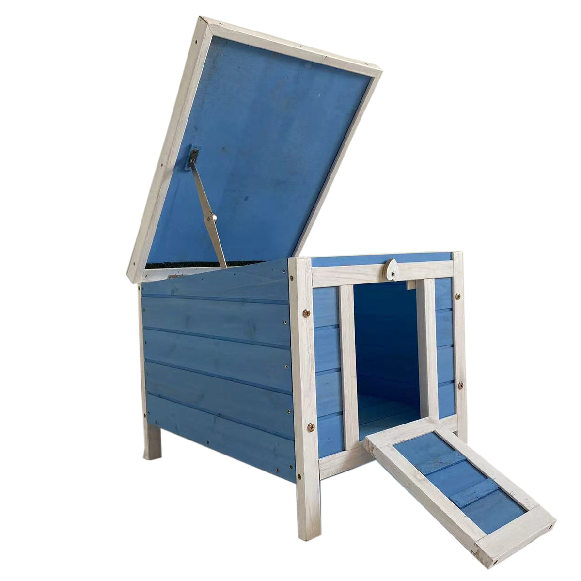 YES4PETS - Blue & White Small Chicken Coop Rabbit Hutch Ferret Cage Guinea Pig Dog Cat Nesting Box