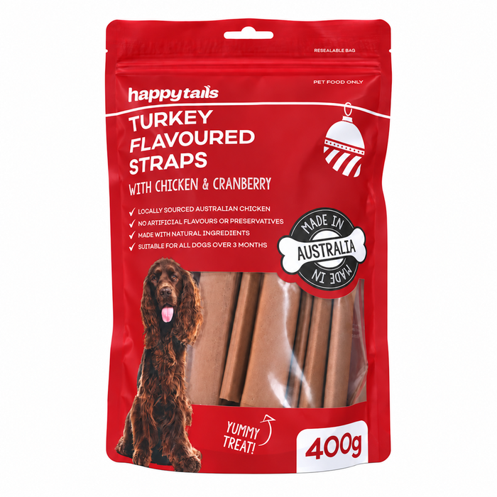 Happy Tails - 400g Turkey Flavoured Straps