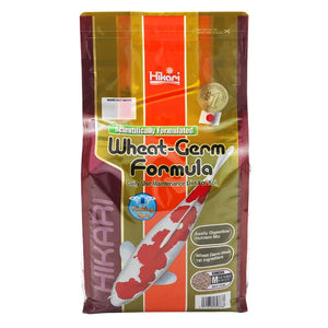 Hikari Wheat-Germ Formula fish food packaging on a white background at Pet Servo