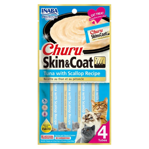 Inaba - Churu Skin & Coat Tuna with Scallop Recipe - Petservo