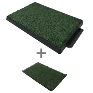 Two green doormats with a black border on a white background at Pet Servo