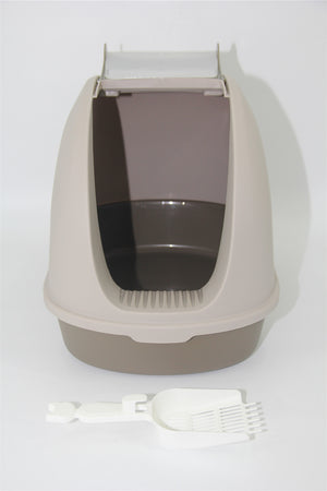 Pet litter box with a scoop on a white background at Pet Servo