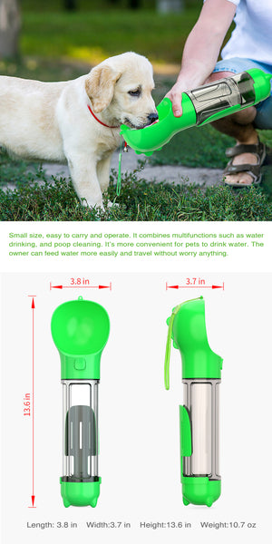 yes4pet - 4 in 1 Portable Pet Dog Puppy Cat Drinking Mug Water Feeder Bottle Valve Travel Bottle Green - Pet Servo