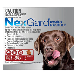 Buy Nexgard Chewables For Large Dogs (25 - 50 Kg) Red at Pet Servo