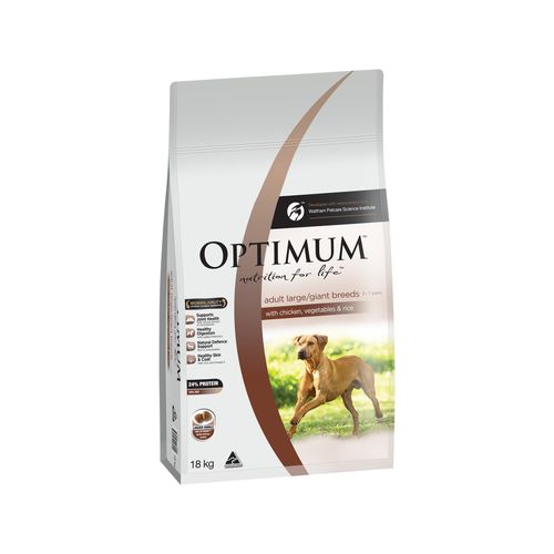 Optimum 18kg Chicken Vegetables Rice Large Breed Adult Dog Dry Food - petservo